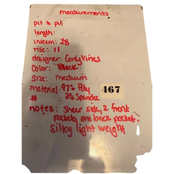 🍒 2/$20 🍒  Silky Light Weight Black Pants with Pockets and Cuffed Ankles sz M - Picture 7 of 7